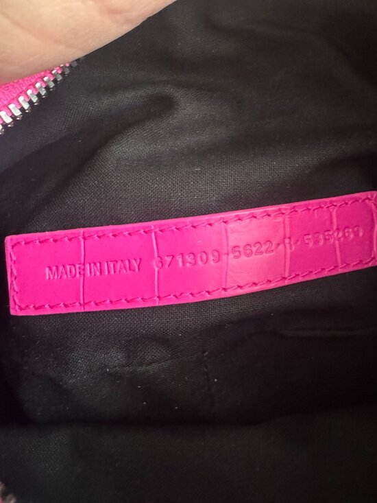 🔥 Balenciaga Le Cagole XS Croc Embossed Shoulder Bag – Hot Pink – BNWT 🔥 - Picture 9 of 16